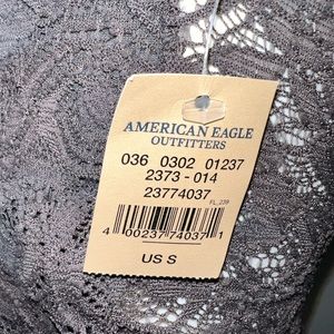 American eagle grey lace tank top. See through back